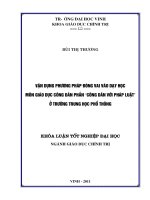 Vận dụng phương pháp đóng vai vào dạy học môn giáo dục công dân phần  công dân với pháp luật  ở trường trung học phổ thông    