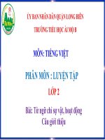 BGĐT - Tiếng Việt 2 - Bài 2 - Luyện tập Từ ngữ chỉ SV, HĐ. Câu giới thiệu