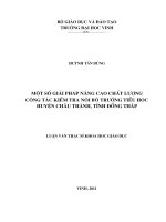 Một số giải pháp nâng cao chất lượng công tác kiểm tra nội bộ trường tiểu học huyện châu thành tỉnh đồng tháp    