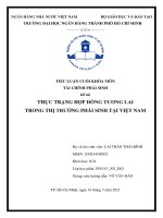 Thực trạng hợp đồng tương lai trong thị trường phái sinh tại Việt Nam