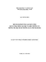 Một số giải pháp nâng cao chất lượng quản lý hoạt động dạy học của hiệu trưởng các trường tiểu học huyện thường xuân, tỉnh thanh hóa    