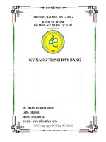 KỸ NĂNG TRÌNH BÀY BẢNG 