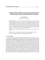 Giải pháp phát triển du lịch gắn liền với việc bảo tồn và phát huy giá trị văn hóa phố cổ Hà Nội