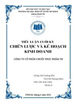 CHIẾN lược và kế HOẠCH KINH DOANH CÔNG TY cổ PHẦN CHUỖI THỰC PHẨM TH 