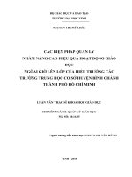 Các biện pháp quản lý nhằm nâng cao hiệu quả hoạt động giáo dục ngoài giờ lên lớp của hiệu trưởng các trường trung học cơ sở huyện bình chánh thành phố hồ chí minh  