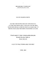 Dạy học theo hướng phát huy tính tích cực của học sinh trong phần  công dân với việc hình thành thế giới quan, phương pháp luận khoa học  ở trường trung học phổ thông thành phố cao lãnh    
