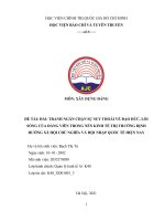 ĐỀ TÀI đấu TRANH NGĂN CHẶN SỰ SUY THOÁI VỀ đạo đức, LỐI SỐNG CỦA ĐẢNG VIÊN TRONG NỀN KINH TẾ THỊ TRƯỜNG ĐỊNH HƯỚNG XÃ HỘI CHỦ NGHĨA VÀ HỘI NHẬP QUỐC TE 