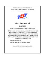 LIÊN MINH GIAI CẤP, TẦNG LỚP TRONG THỜI KỲ QUÁ ĐỘ LÊN CHỦ NGHĨA XÃ HỘI Ở VIỆT NAM. TRÁCH NHIỆM CỦA THANH NIÊN, SINH VIÊN TRONG VIỆC GÓP PHẦN CỦNG CỐ KHỐI LIÊN MINH GIA CẤP, TẦNG LỚP VÀ XÂY DỰNG KHỐI ĐẠI ĐOÀN KẾT TOÀN DÂN Ở VIỆT NAM HIỆN NAY