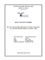 Chuyển biến đời sống văn hóa tinh thần của người chơ ro ở đồng nai (1986   2016)  