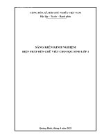 Biện pháp rèn chữ viết cho học sinh lớp 1