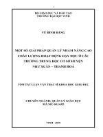 Một số giải pháp quản lý nhằm nâng cao chất lượng hoạt động dạy học ở các trường trung học cơ sở huyện như xuân   thanh hoá  