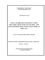 Nâng cao hiệu quả giáo dục ý thức thực hiện pháp lệnh tín ngưỡng, tôn giáo cho đồng bào công giáo ở nghệ an hiện nay  