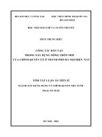 Công tác dân vận trong xây dựng nông thôn mới của chính quyền xã ở thành phố hà nội hiện nay TT 