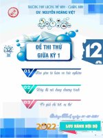 Đề thi thử giữa kỳ 1 môn Toán 12, Nguyễn Hoàng Việt