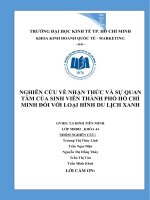 Nghiên cứu về nhận thức và sự quan tâm của sinh viên thành phố hồ chí minh đối với loại hình du lịch xanh 