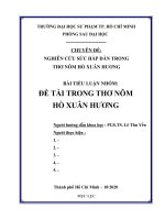 BÀI TIỂU LUẬN NHÓM đề TÀI TRONG THƠ NÔM HỒ XUÂN HƯƠNG 