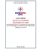 Giáo trình Quản lý vận hành trạm biến áp 110 kV (Cao đẳng) - Trường CĐ Điện lực Miền Bắc
