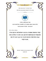 Ứng dụng mô hình value at risk trong việc đo lường và đưa ra quyết định quản trị rủi ro tỷ giá tại các NHTM việt nam 