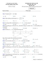 Đề khảo sát Toán 12 lần 3 năm 2020 - 2021 trường Lê Quý Đôn - Quảng Ninh - TOANMATH.com