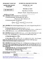 Đề thi chọn học sinh giỏi cấp tỉnh môn Toán năm 2021-2022 - Trường THPT Chuyên Lê Quý Đôn
