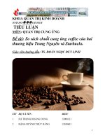Đề tài so sách chuỗi cung ứng coffee của hai thương hiệu trung nguyên và starbucks 