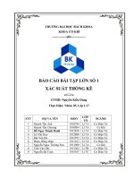 BÁO CÁO BÀI TẬP LỚN SỐ 1 XÁC SUẤT THỐNG KÊ 