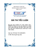QUAN ĐIỂM CỦA CHỦ NGHĨA MÁC  LÊNIN VỀ TÍNH TẤT YẾU, đặc ĐIỂM CỦA TKQĐ LÊN CNXH  LIÊN HỆ VỚI THỰC TIỄN VIỆT NAM QUÁ độ LÊN CNXH BỎ QUA CHẾ độ TƯ BẢN CHỦ NGHĨA 