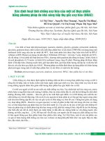 Xác định hoạt tính chống oxy hóa của một số thực phẩm bằng phương pháp đo khả năng hấp thụ gốc oxy hóa (ORAC)