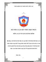 luận văn luật tố tụng hành chính nghiệp vụ kiểm sát về hành chính: viện kiểm sát kiểm sát thời hiệu khởi kiện vụ án hành chính, hãy đưa ra một số kiến nghị để bảo đảm hiệu quả thực hiện pháp luật về thời hiệu khởi kiện