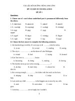 Tài liệu bồi dưỡng học sinh giỏi tiếng anh 8 