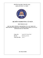 Ảnh hưởng của các nhân tố môi trường marketing vĩ mô tới hoạt động sản xuất và kinh doanh của công ty cổ phần sữa TH với sản phẩm sữa tươi tiệt trùng có đường