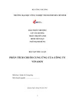 BÀI TẬP TIỂU LUẬN PHÂN TÍCH CHUỖI CUNG ỨNG CỦA CÔNG TY VINASOY 