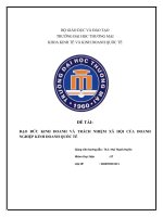 ĐẠO ĐỨC KINH DOANH VÀ TRÁCH NHIỆM XÃ HỘI CỦA DOANH NGHIỆP KINH DOANH QUỐC TẾ