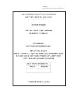 TIỂU LUẬN CAO cấp lý LUẬN CHÍNH TRỊ   phát huy dân chủ xã hội chủ nghĩa   liên hệ thực tiễn địa phương, đơn vị