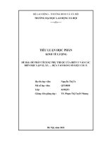 TIỂU LUẬN HỌC PHẦN KINH TẾ LƯỢNG, ĐỀ BÀI: ĐỂ PHÂN TÍCH SỰ PHỤ THUỘC CỦA BIẾN Y VÀO CÁC BIẾN ĐỘC LẬP X2, X3, … DỰA VÀO BẢNG SỐ LIỆU CÂU E