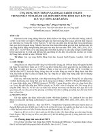 Ứng dụng viễn thám và Google Earth Engine trong phân tích, đánh giá diễn biến tình hình hạn hán tại lưu vực sông Ba/ Đà Rằng