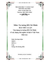 Vận dụng tư tưởng Hồ Chí Minh  về xây dựng chủ nghĩa xã hội ở Việt Nam  hiện nay (Tư tưởng hồ chí minh)