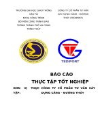 BÁO CÁO THỰC TẬP TỐT NGHIỆP đơn VỊ THỰC TẬP CÔNG TY CỔ PHẦN TƯ VẤN XÂY DỰNG CẢNG – ĐƯỜNG THỦY   