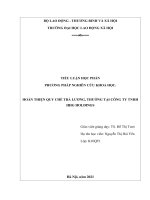TIỂU LUẬN HỌC PHẦN: PHƯƠNG PHÁP NGHIÊN CỨU KHOA HỌC