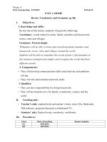 KHBD TIẾNG ANH 6 TUẦN 4 TIẾT 10-12 Unit 1 REVIEW UNIT 2 Lesson 1. New words+ Listening Grammar