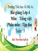 Tuần 3 - Tập đọc - Bài : Thư thăm bạn - Hà Thu