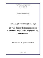 Góp phần tìm hiểu về dòng họ nguyễn duy ở làng đông linh ( xã an bài, huyện quỳnh phụ, tỉnh thái bình )    