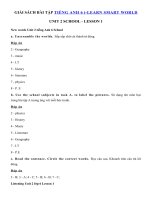 Sách bài tập tiếng Anh lớp 6 Unit 2 Lesson 1