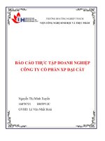 BÁO cáo THỰC tập CÔNG NGHỆ THỰC PHẨM   báo cáo THỰC tập DOANH NGHIỆP tại CÔNG TY cổ PHẦN XP đại cát