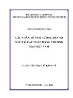 Các nhân tố ảnh hưởng đến nợ xấu tại các ngân hàng