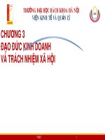 Bài giảng Văn hóa kinh doanh và tinh thần khởi nghiệp - Chương 3: Đạo đức kinh doanh và trách nhiệm xã hội của doanh nghiệp