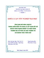 Ứng dụng mô hình logistic trong chấm điểm tín dụng và xếp hạng đối với khách hàng doanh nghiệp tại ngân hàng thương mại cổ phần sài gòn thương tín  chi nhánh thừa thiên huế  