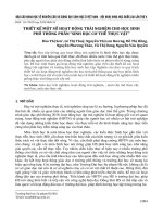 Thiết kế một số hoạt động trải nghiệm cho học sinh phổ thông phần “Sinh học cơ thể thực vật”