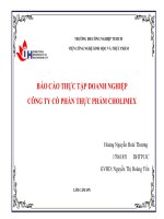 tài liệu tham khảo công nghệ thực phẩm   báo cáo THỰC tập DOANH NGHIỆP CÔNG TY cổ PHẦN THỰC PHẨM CHOLIMEX