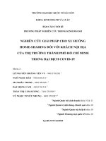 NGHIÊN CỨU GIẢI PHÁP CHO XU HƯỚNG HOME SHARING đối VỚI KHÁCH NỘI địa CỦA THỊ TRƯỜNG THÀNH PHỐ HỒ CHÍ MINH TRONG đại DỊCH COVID 19 